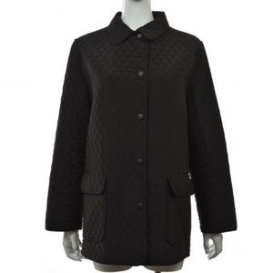 Hilary Radley Women's Quilted Mid Coat Jacket - Black